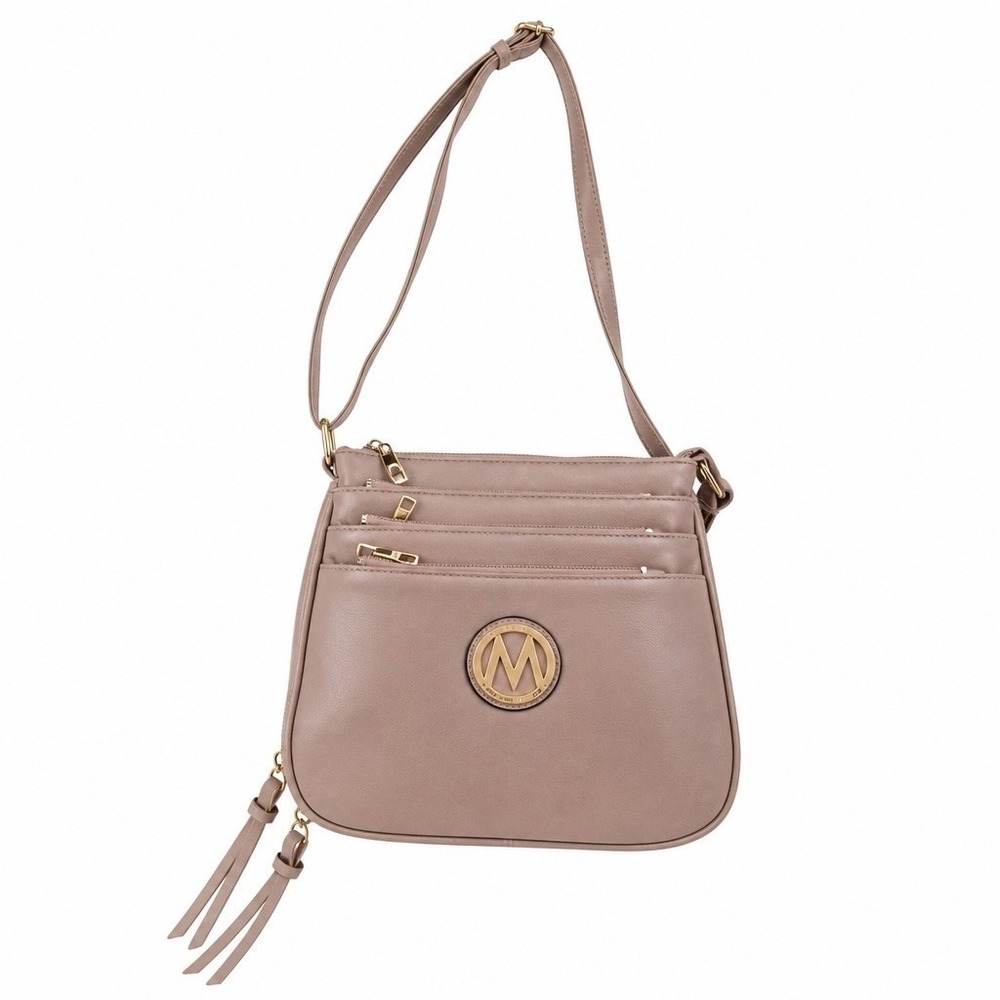 Mia K Collection Cross Body Salome Vegan Leather Hand Bag Chic Fringe Accents
